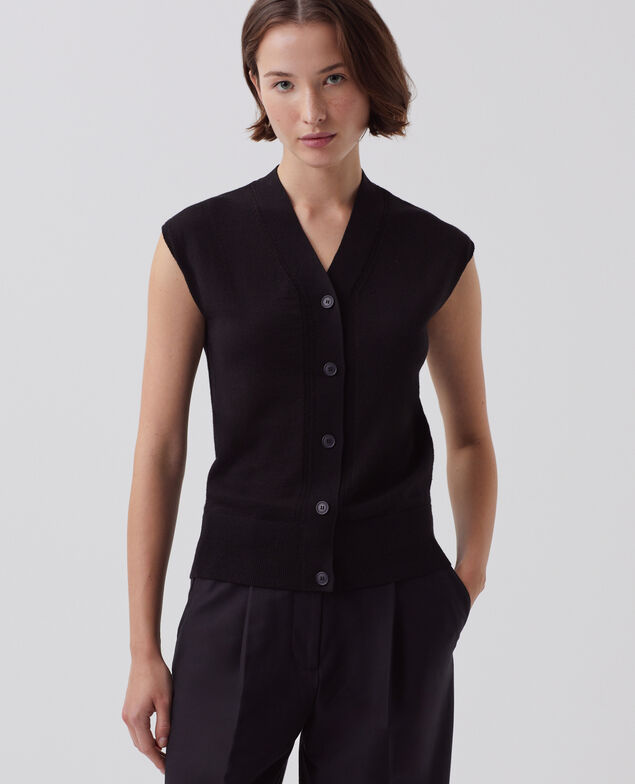 Chaleco de lana y seda H091 black beauty