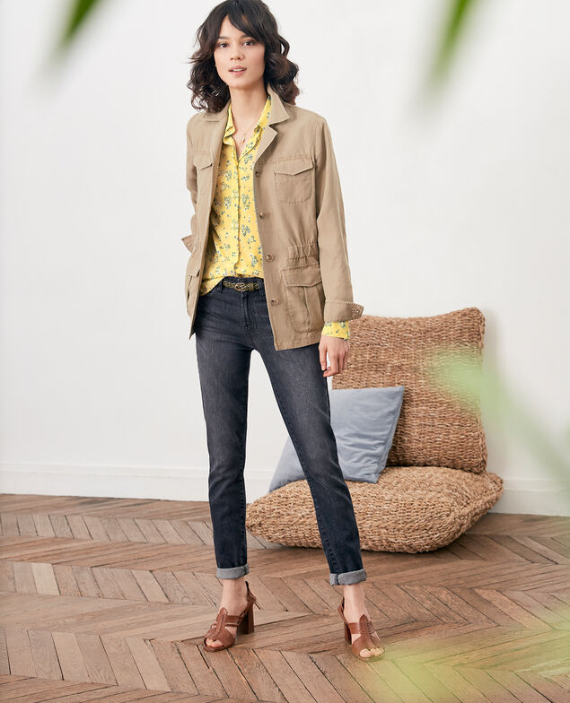 Camisa de seda estampada Lillybell lemon
