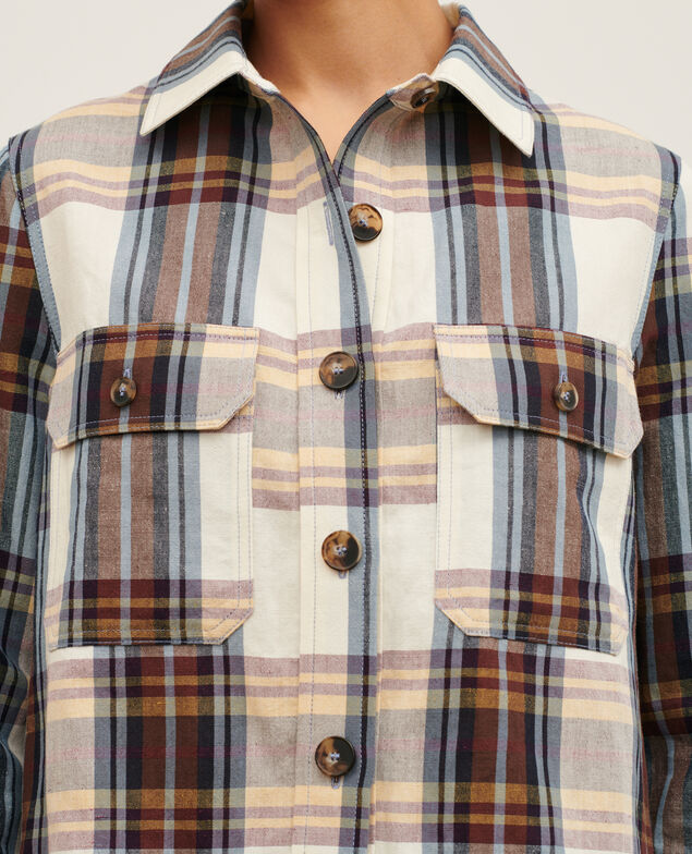 Sobrecamisa de algodón mezclado 0180 wine