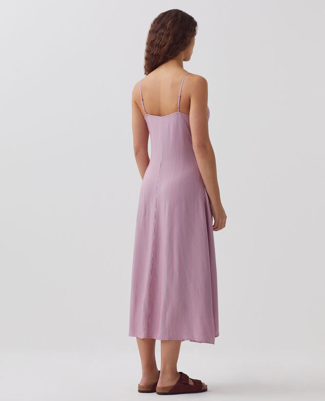 Vestido con tirantes finos 0721 lilac stripe