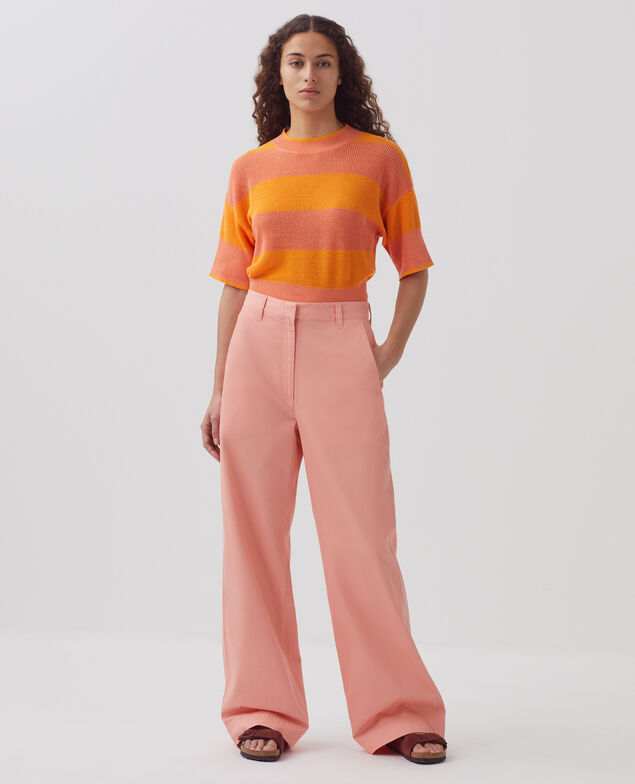 BLANDINE - Pantalón recto H100 coral almond