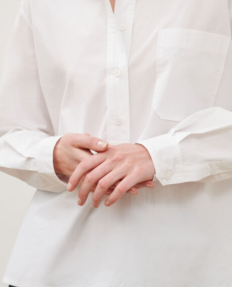 Camisa caftán amplia de algodón 0007 white 3sbl018c12