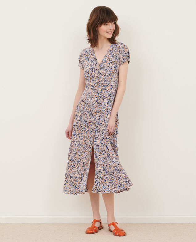 LUDIVINE - Vestido largo fluido 116 print blue