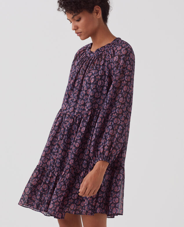 Vestido corto fluido I691 indienne navy