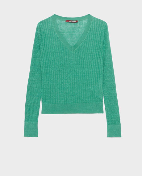 Jersey con textura de lino 0542 pine green 3sju191l01