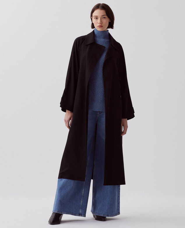 CATHERINE -Trench largo fluido H091 black beauty