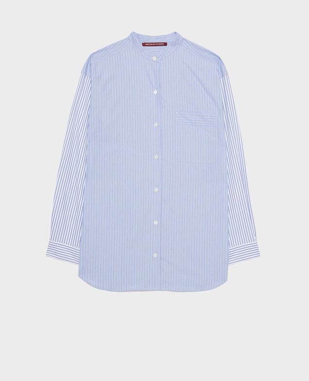 Camisa de algodón A676 stripes mix blue 3wsh013c74