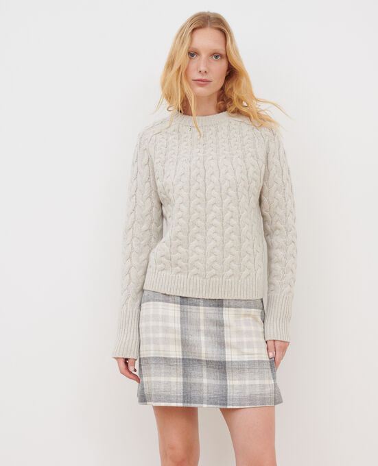 Jersey cuello redondo de lana merino A009 WHITE KNIT