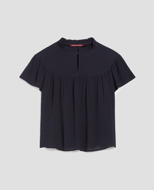 Blusa fluida de manga corta H695 night sky