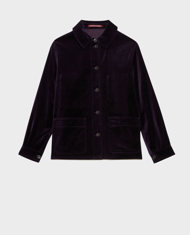 Chaqueta corta de terciopelo de algodón Purple
