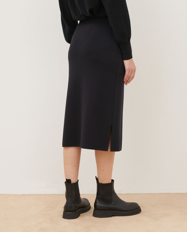 Falda larga de lana 8891 09 black
