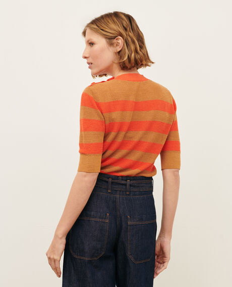 Jersey con manga corta de lino 0240 tiger lily stripes 3sju093l01