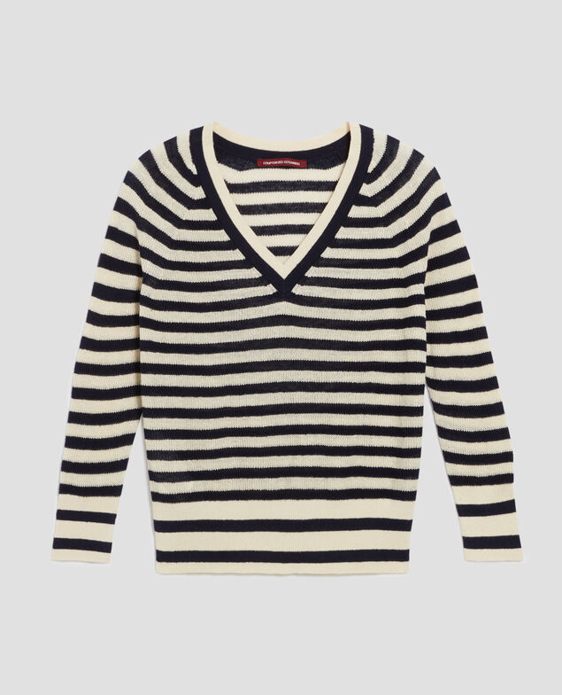 Jersey de lino con cuello de pico H693 thin baritone