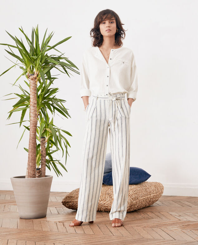 Camisa rayada Off white/navy stripes