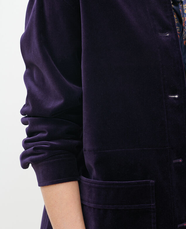 Chaqueta corta de terciopelo de algodón Purple