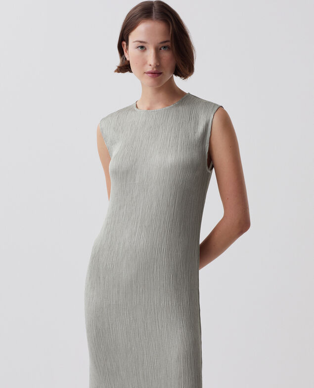 - Vestido largo con textura sin mangas J050 shadow gray