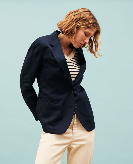 Chaqueta blazer de lino mezclado 4277 NIGHT_SKY