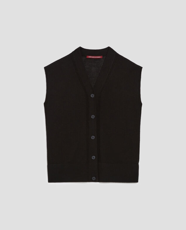 Chaleco de lana y seda H091 black beauty