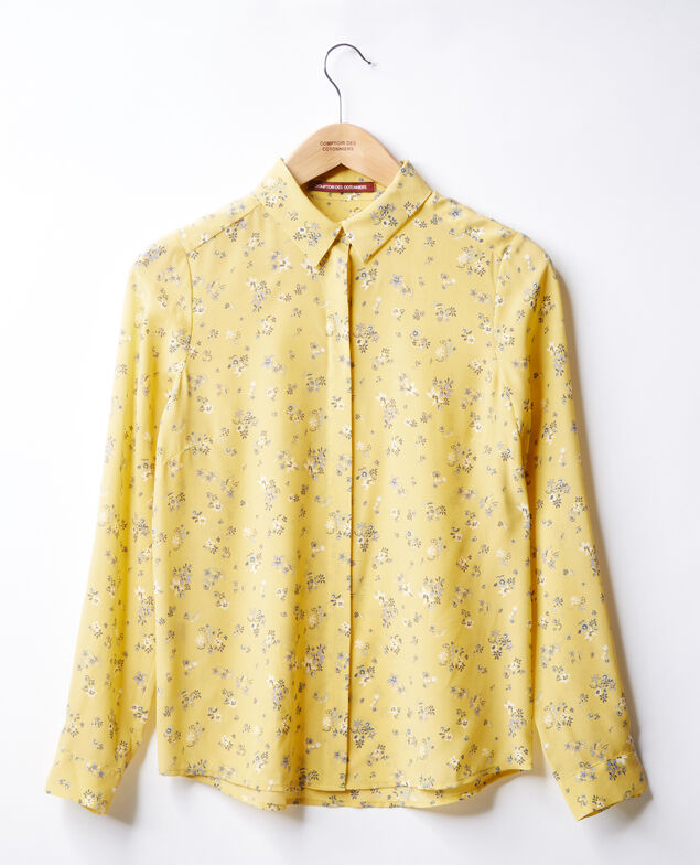 Camisa de seda estampada Lillybell lemon