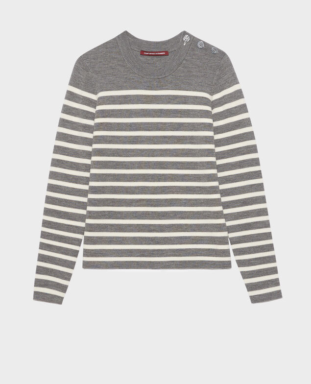 MADDY - Jersey marinero de lana merina 8873 04 grey stripes