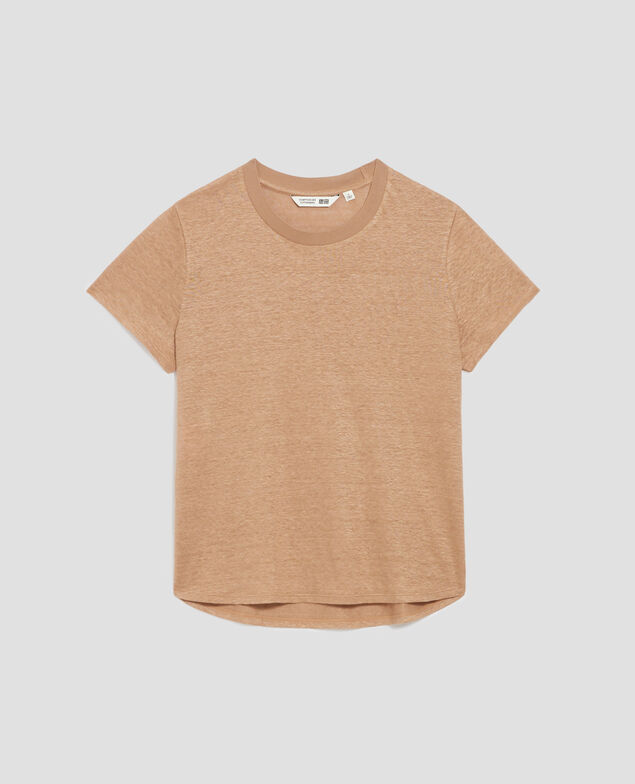AMANDINE - Camiseta con cuello redondo de lino H330 tiger's eye