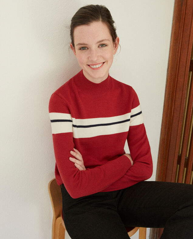 Jersey de lana merino Rojo