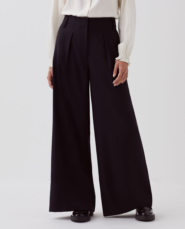 YVONNE - Pantalón amplio con pinzas H091 black beauty