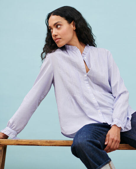 Camisa de algodón 0612 blue mini stripes 3ssh007c21