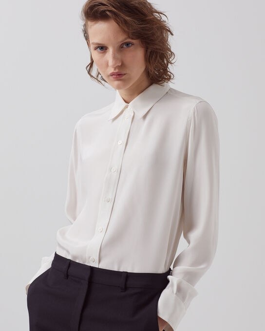 SIBYLLE - Camisa de seda OPTICAL WHITE