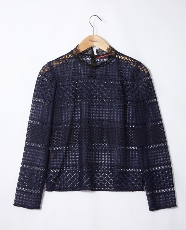 Blusa de encaje calado Peacoat