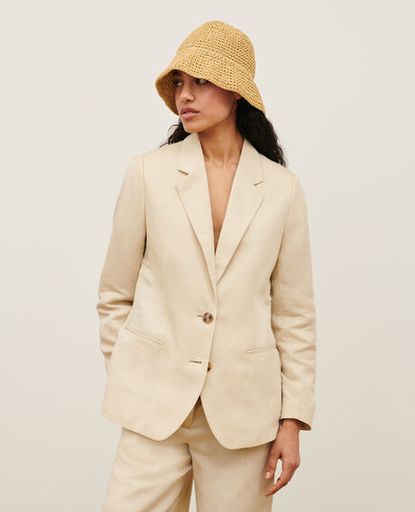 Chaqueta blazer de lino mezclado 0300 castle wall 3sja129f02