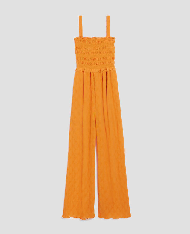 Mono largo fluido con fruncidos H221 orange butter