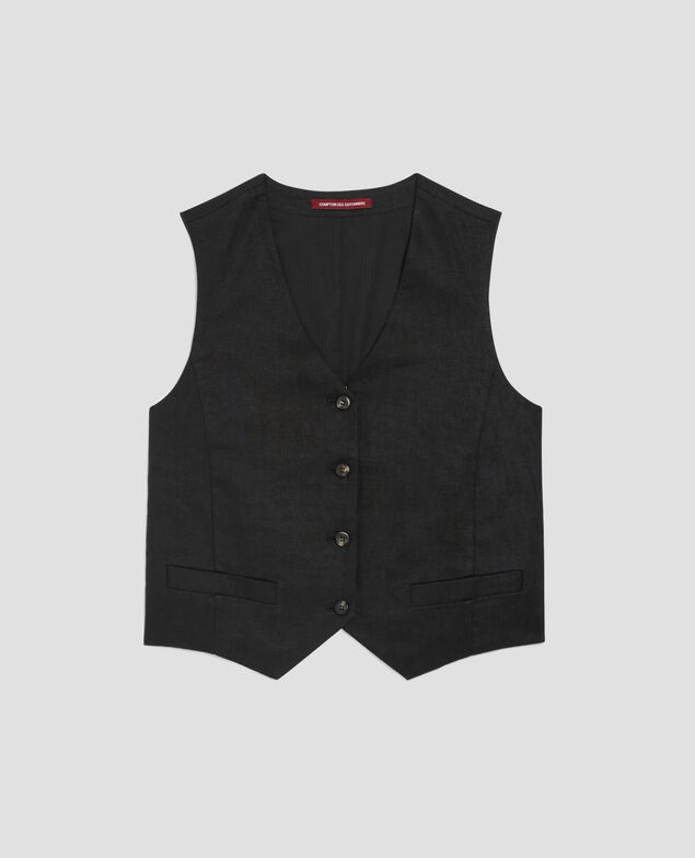 Chaleco de lino H091 black beauty