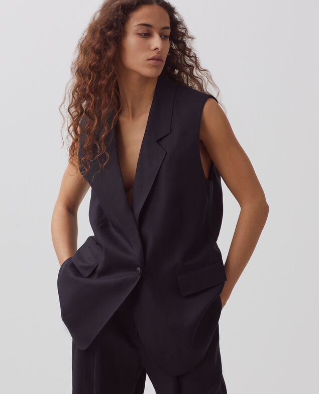 Chaqueta de traje sin mangas H091 black beauty