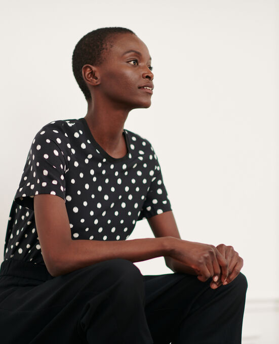 Camiseta con estampado de lunares 95 PRINT BLACK