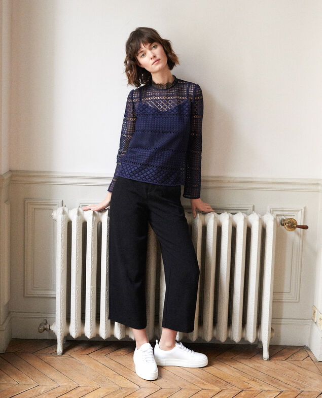 Blusa de encaje calado Peacoat