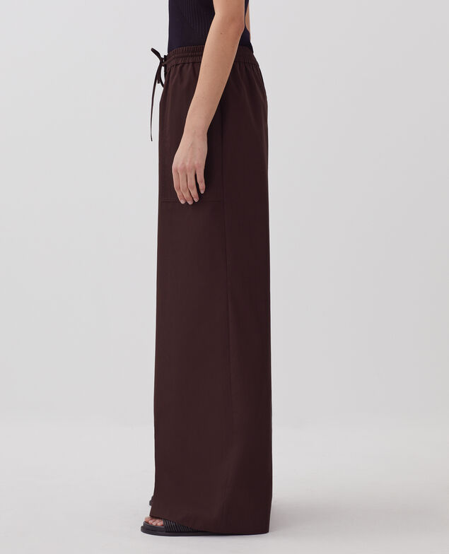 YVONNE - Pantalón amplio J790 chocolate plum