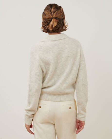 Jersey cuello polo de alpaca mezclada