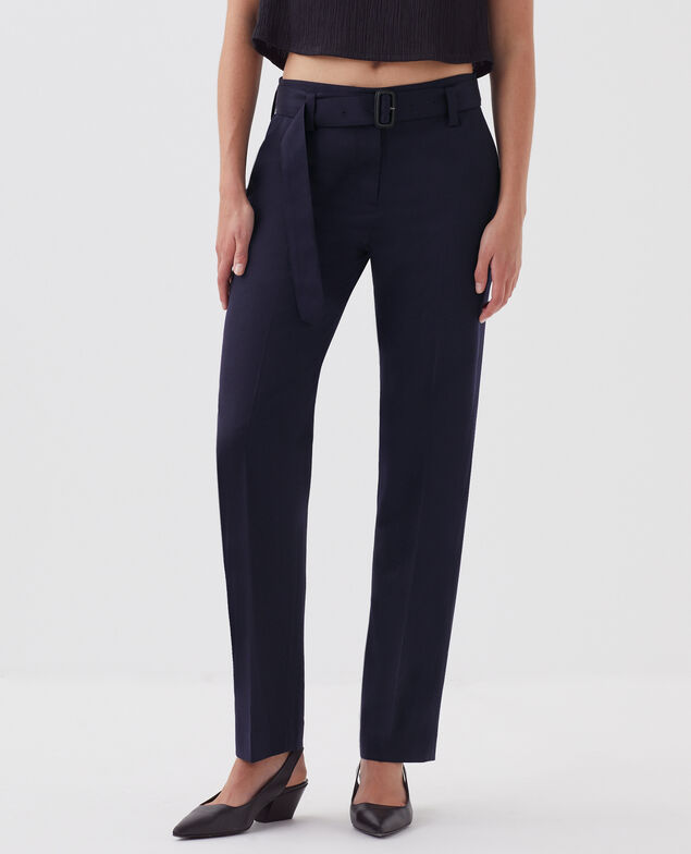 COLETTE - Pantalón recto ajustado de lana H695 night sky