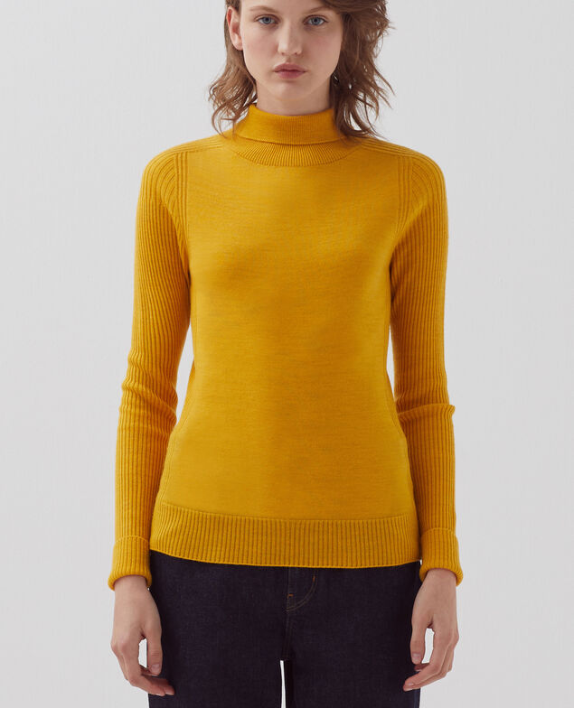 Jersey ajustado de lana merino I470 sunset yellow