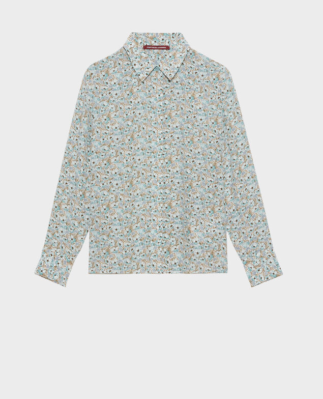 SIBYLLE - Camisa de seda con manga larga Art deco blue