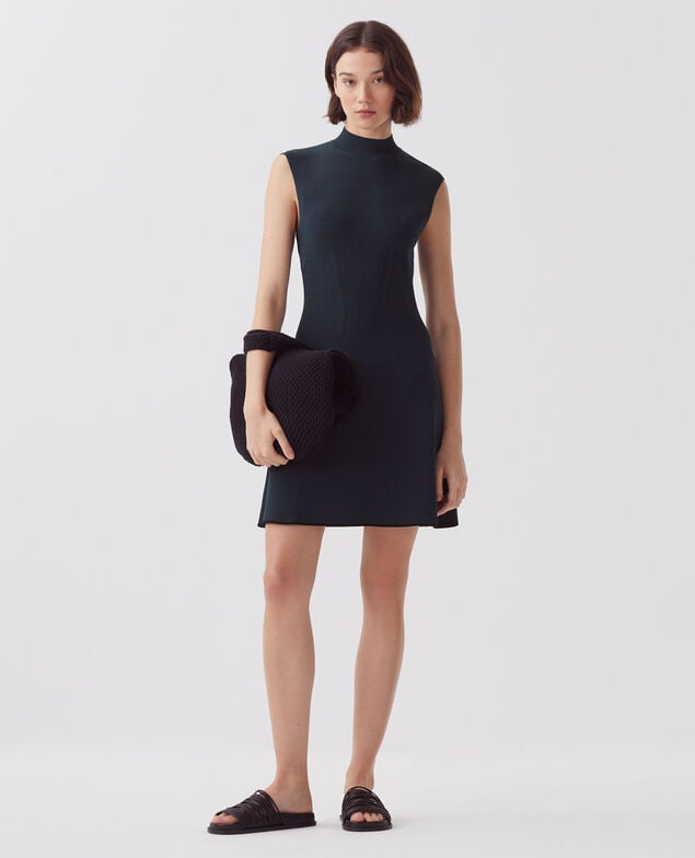 Vestido corto de punto J690 blueberry