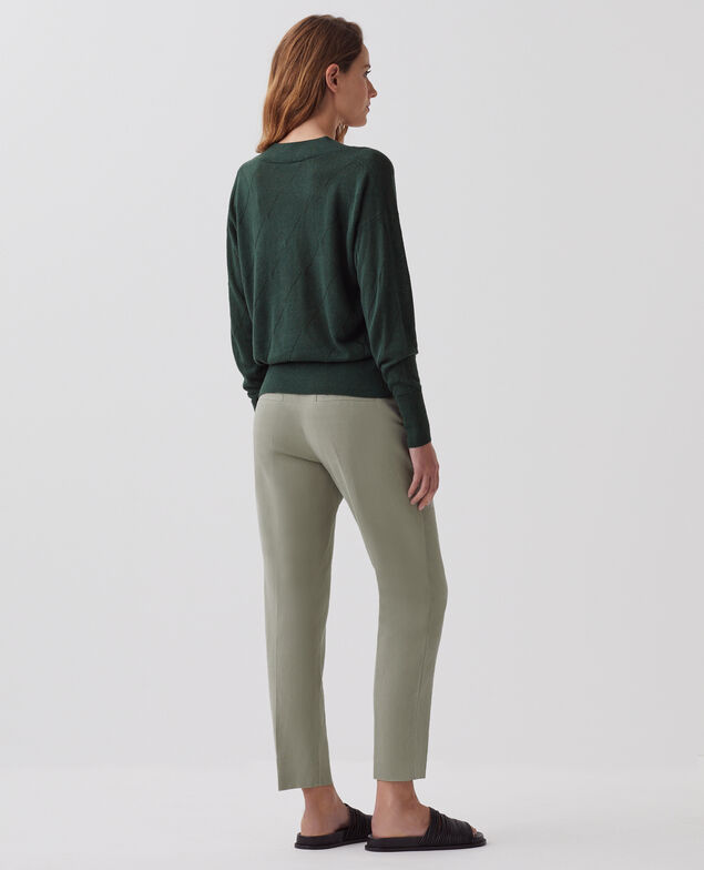 Jersey de manga larga con cuello de pico J590 spruce green