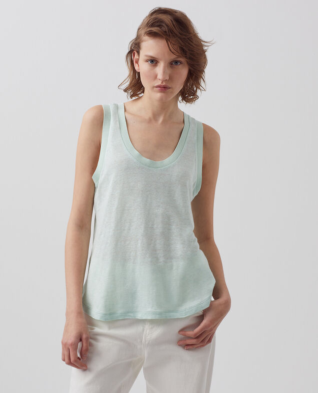 Camiseta sin mangas de lino 0500 surf spray green 3ste180f05
