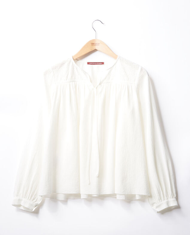 Blusa con encaje  Blanc