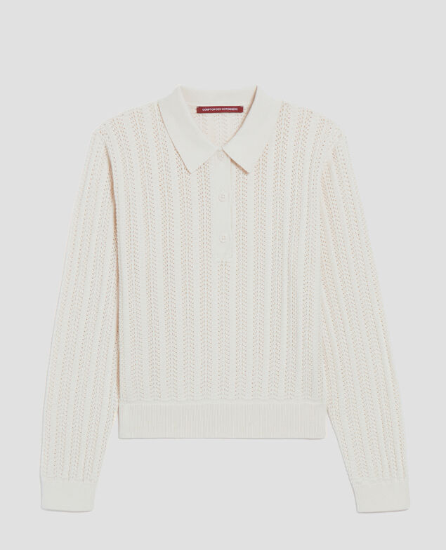 Jersey cuello polo de algodón U010 off white