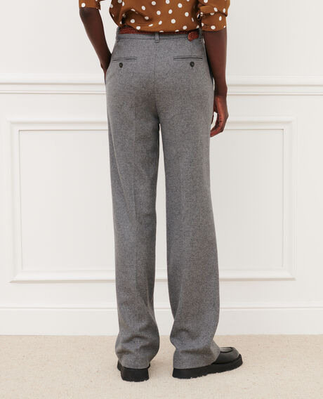 BLANDINE - Pantalón recto de franela 8901 04 gray 2wpa037w17