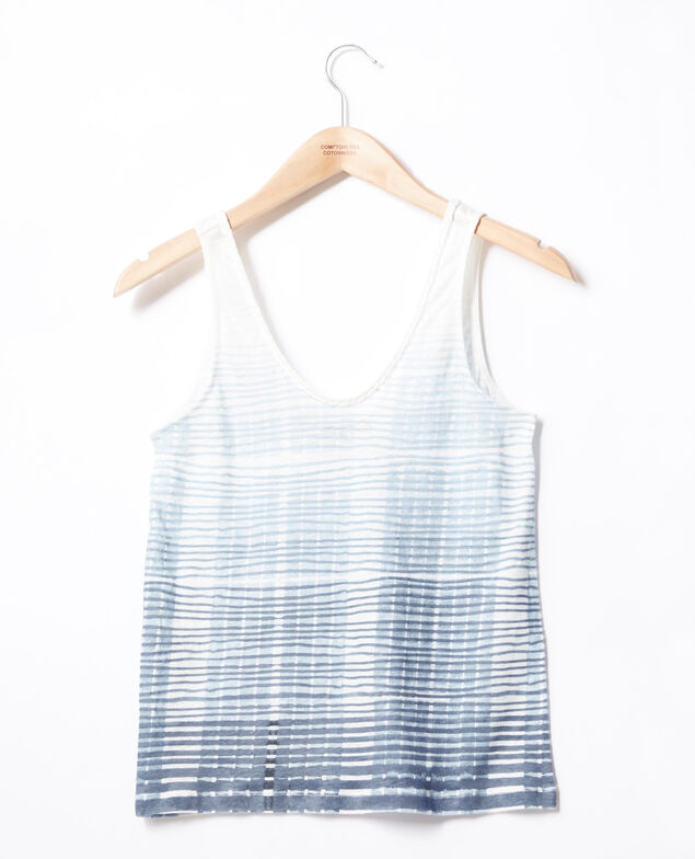 Camiseta de lino con tirantes Tie&dye washed blue