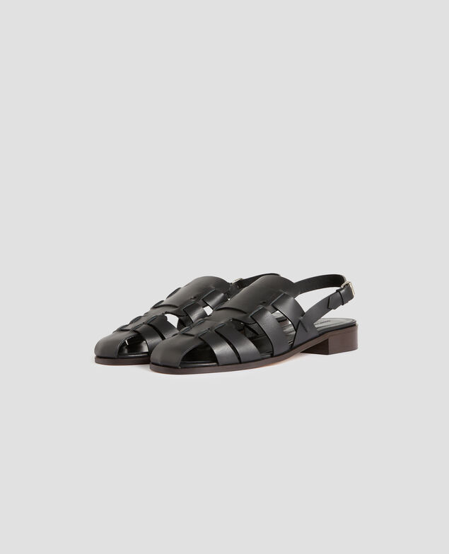 Sandalias de pescador de piel H091 black beauty