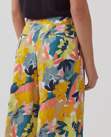 YVONNE - Pantalón amplio de algodón 0430 palmeraie yellow 3spa290c10